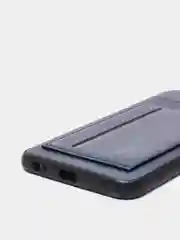 Индиго силиконовый чехол с картхолдером-подставкой Samsung J418, магнитный, экокожа