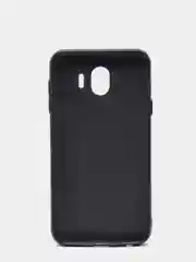 Коричневый силиконовый чехол с картхолдером-подставкой Samsung J418, магнитный, экокожа