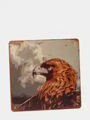 Алый винтажные жестяные таблички "Орлы"