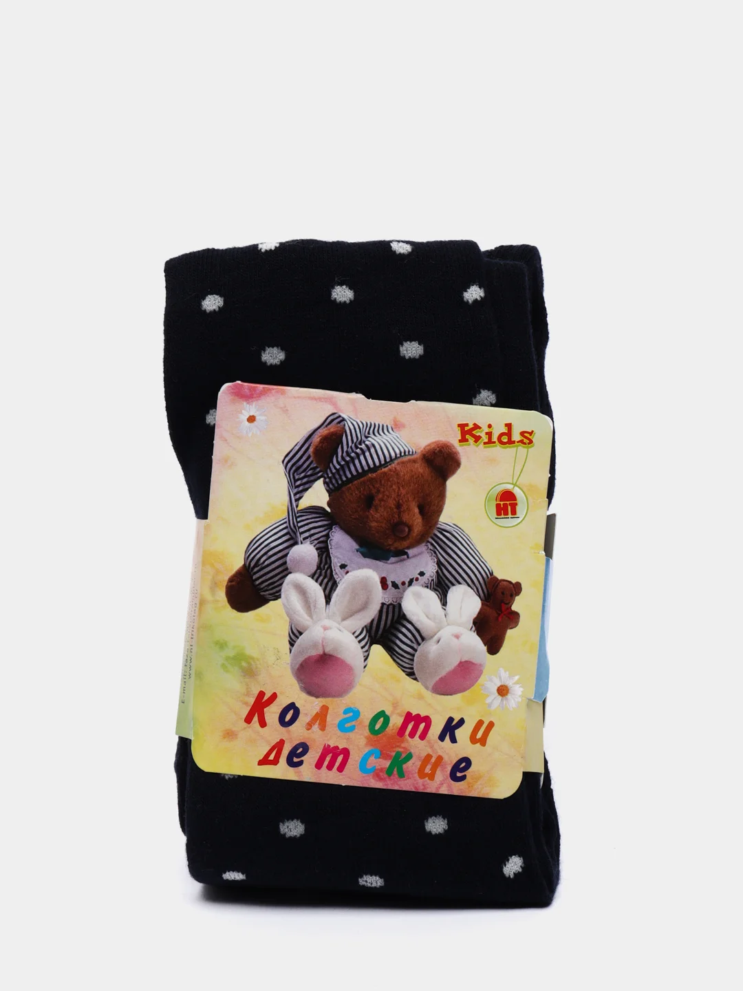 Черный колготки детские в горох
