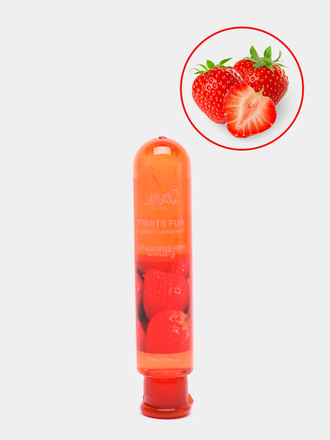 Красный съедобная гель-смазка Fruits Fun, на водной основе, для орального секса, 80 мл