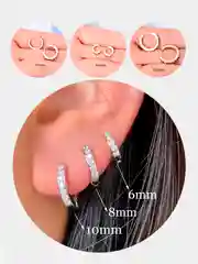 Медный серьги-кольца со стразами