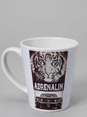 Кружка Латте CoolPodarok "Adrenalin. Тигр и тачка"