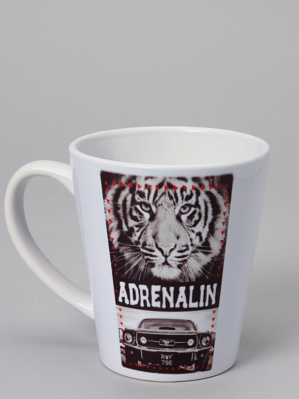Кружка Латте CoolPodarok "Adrenalin. Тигр и тачка"