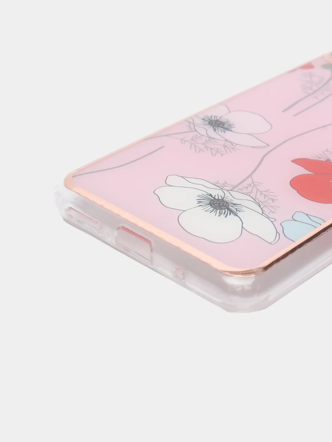 Розовый чехол Xiaomi Poco M3 Pro, Redmi Note 10T силиконовый с мраморным рисунком и цветами