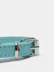 Голубой ошейник кожаный для собак и кошек