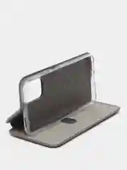 Серебряный чехол-книжка для Xiaomi Redmi Note 10 /  Redmi Note 10S / Poco M5S