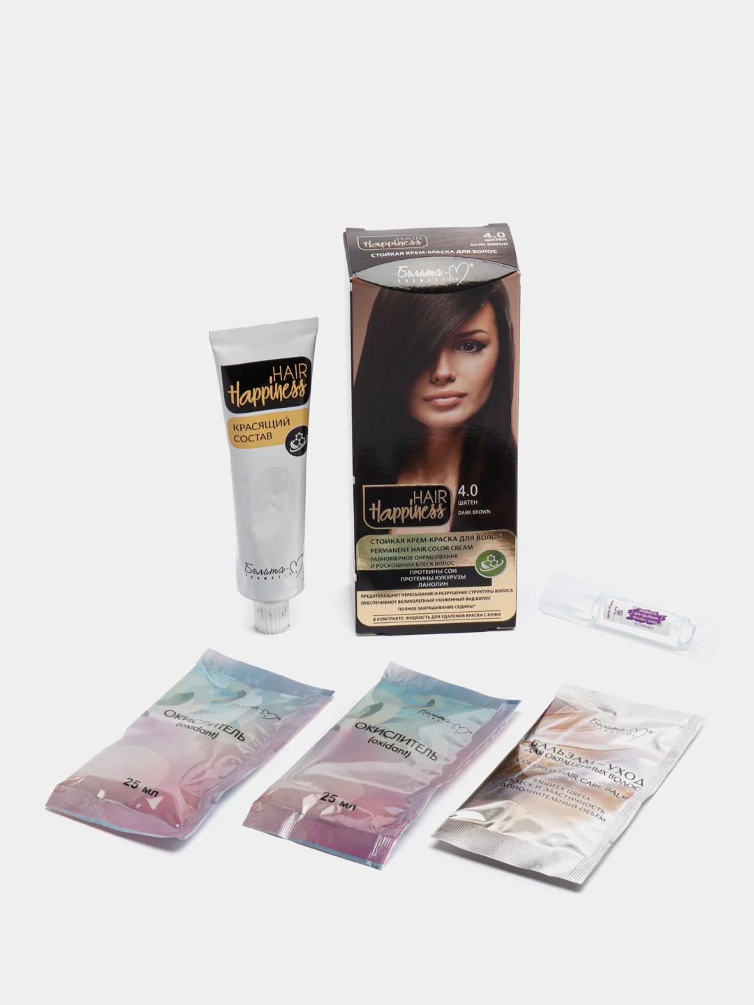 Стойкая крем-краска Белита М для волос  "HAIR Happiness" №4.0 Шатен