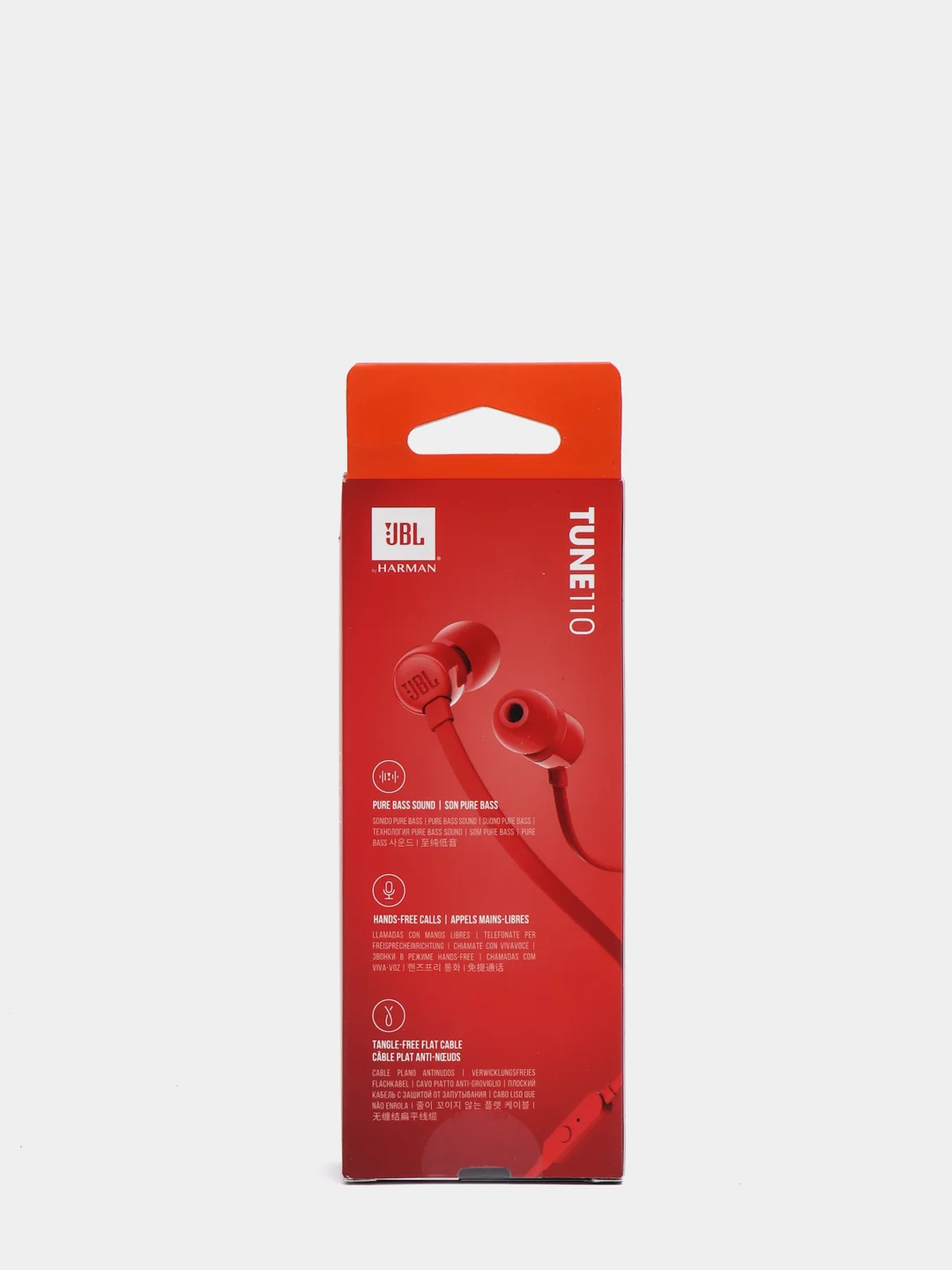 Красный наушники с микрофоном JBL T110