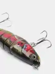 Серый меланж воблер 8 секционный, сегментный, 3D (13,5 см, 25 г)