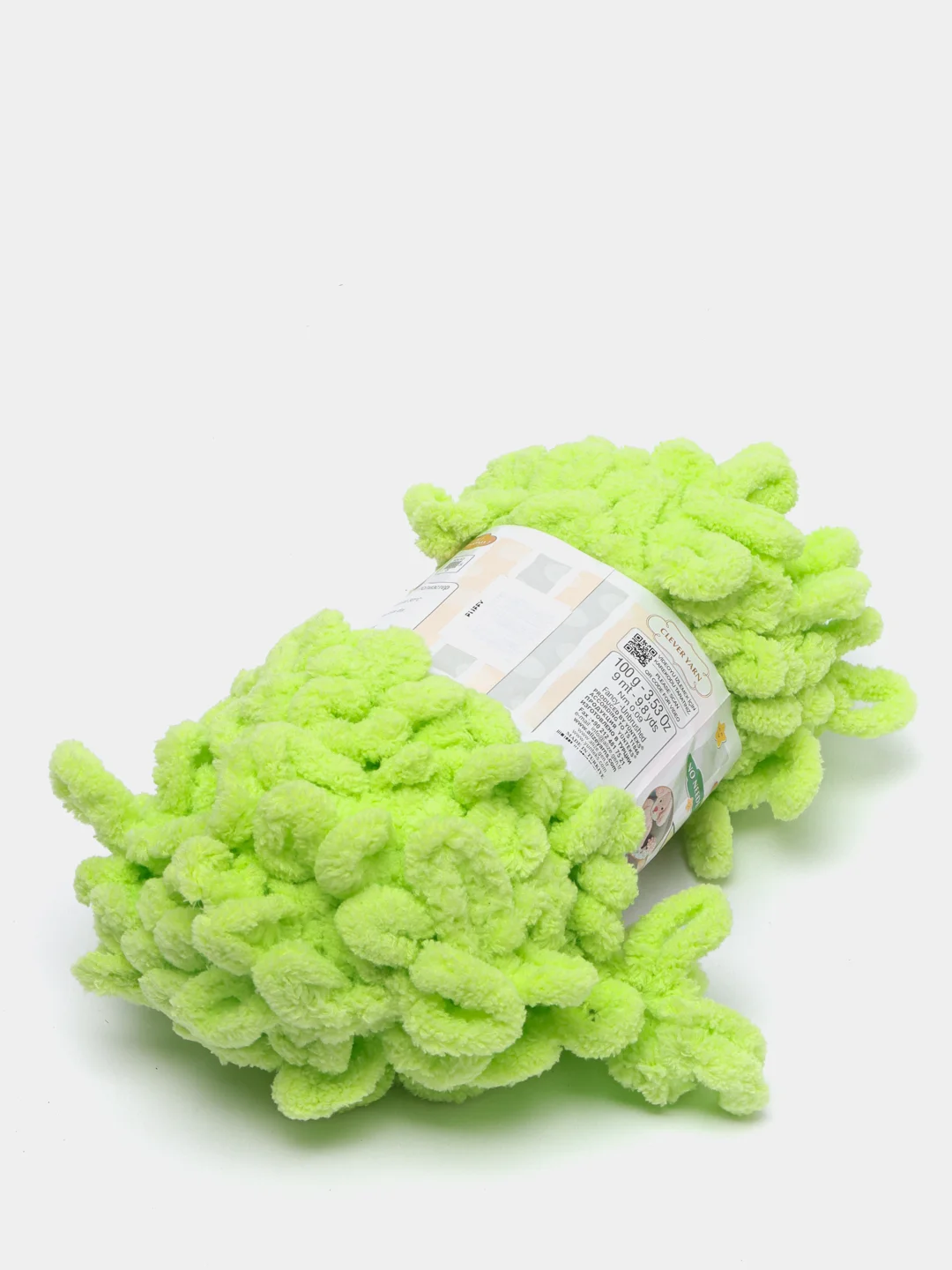 Салатовый пряжа Alize Puffy, микрополиэстер, 100 г, 9.5 м