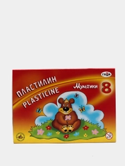 Пластилин классический ГАММА "Мультики" 8 цветов 160 г со стеком 280016/281016