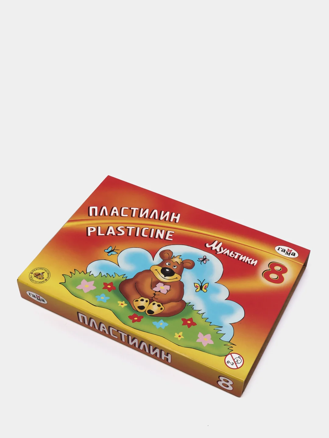 Пластилин классический ГАММА "Мультики" 8 цветов 160 г со стеком 280016/281016
