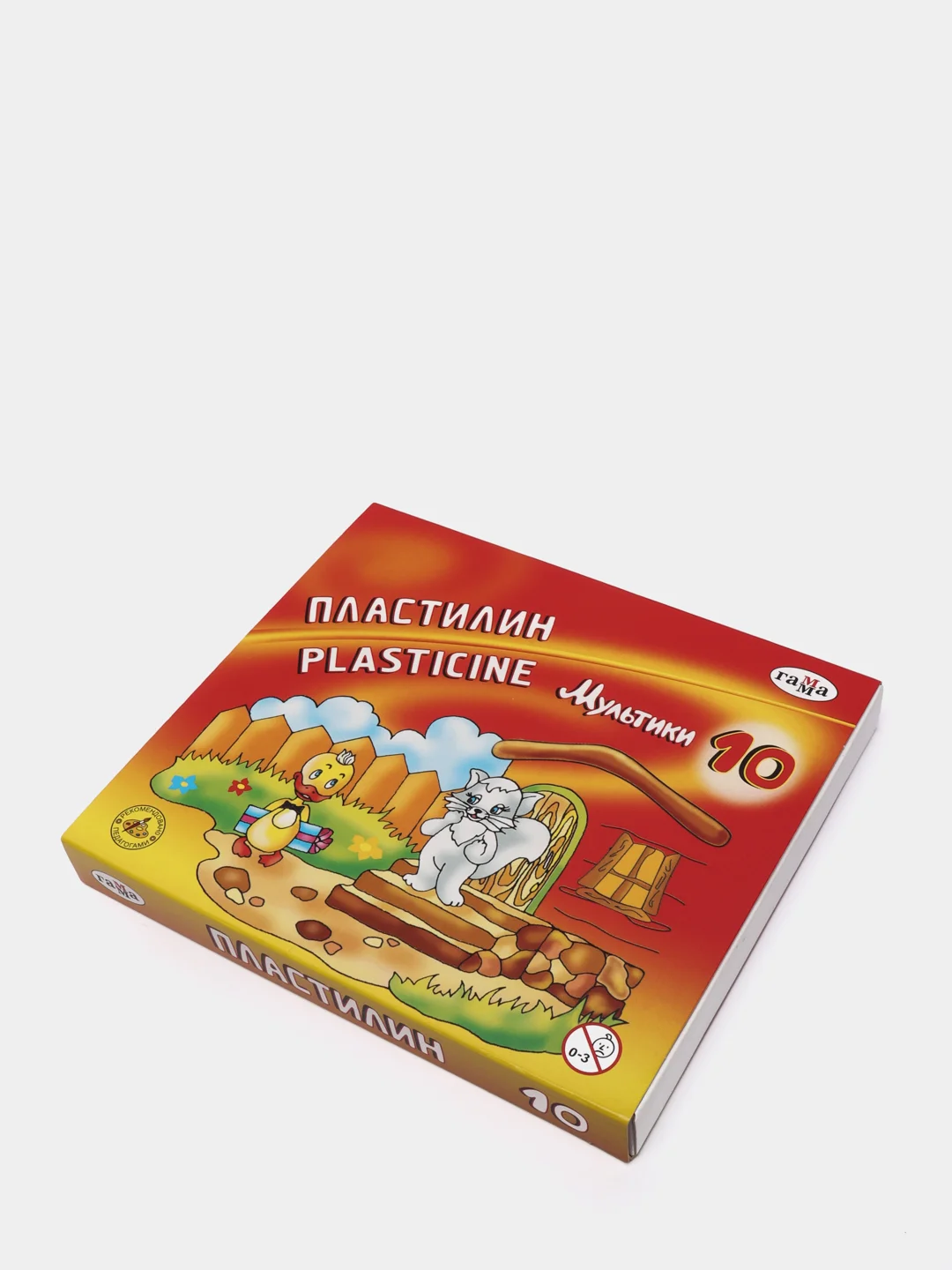 Пластилин классический ГАММА "Мультики" 10 цветов 200 г со стеком 280017/281017