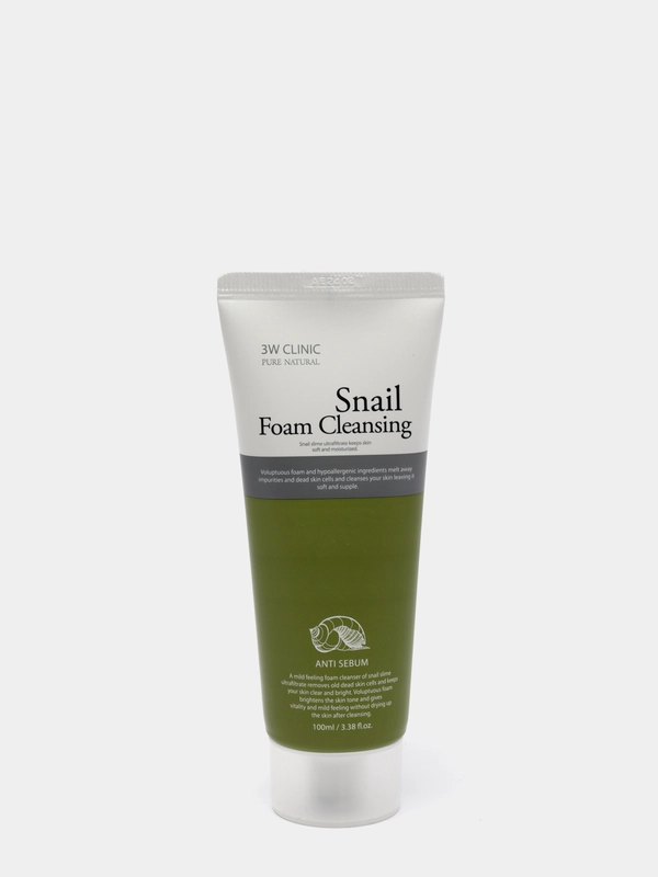 Очищающая пенка для лица 3W CLINIC Snail Foam Cleansing, с улиточным муцином, 100 мл