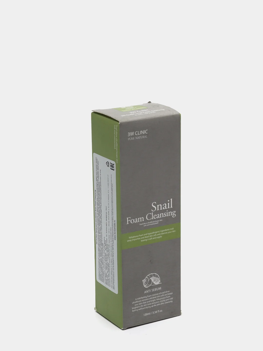 Очищающая пенка для лица 3W CLINIC Snail Foam Cleansing, с улиточным муцином, 100 мл