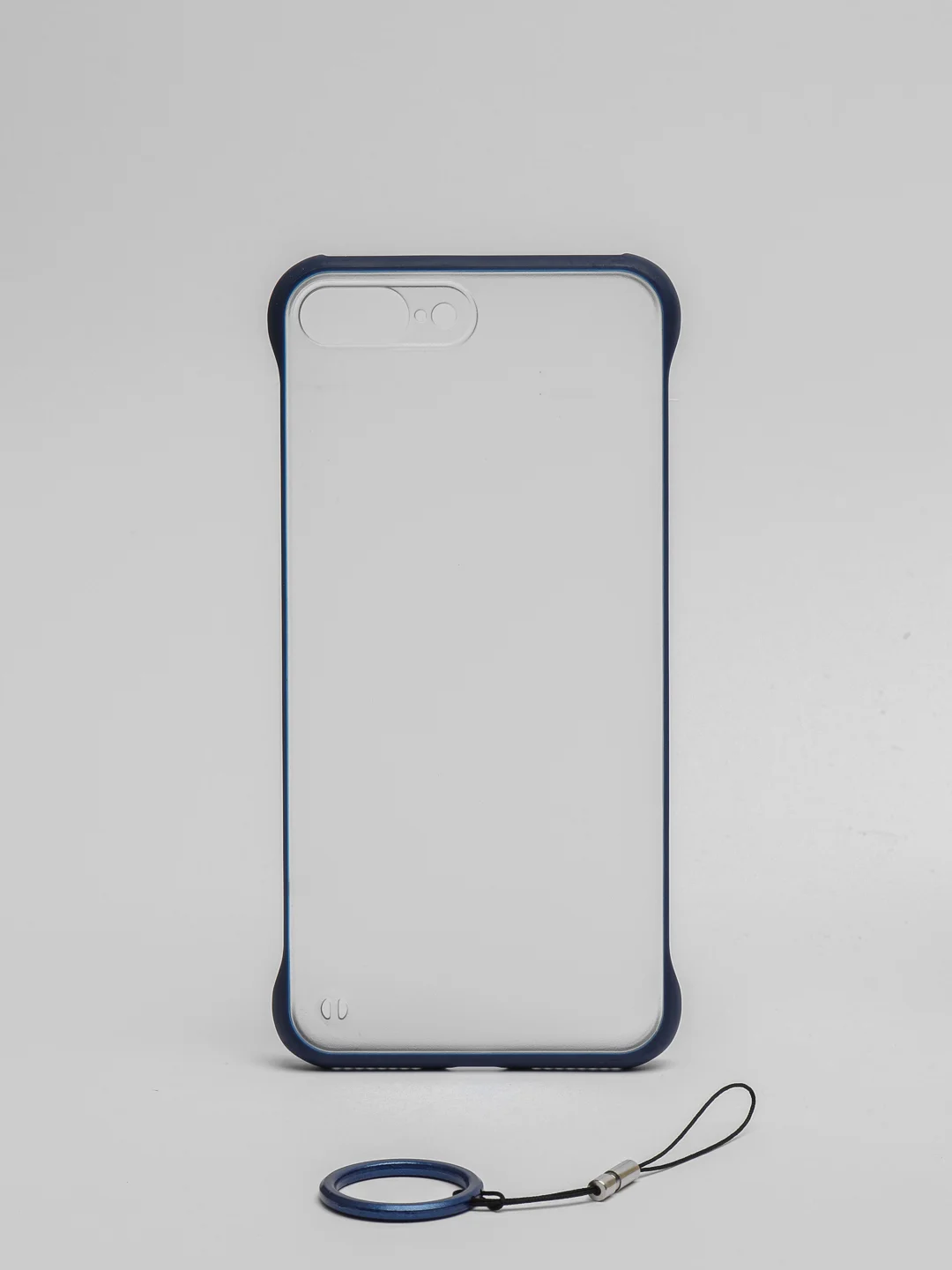 Синий чехол для Apple iPhone 7 Plus / 8 Plus, прозрачный с держателем