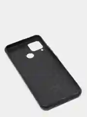Черный чехол Realme C15 / С12 / C25 силиконовый, имитация кожи