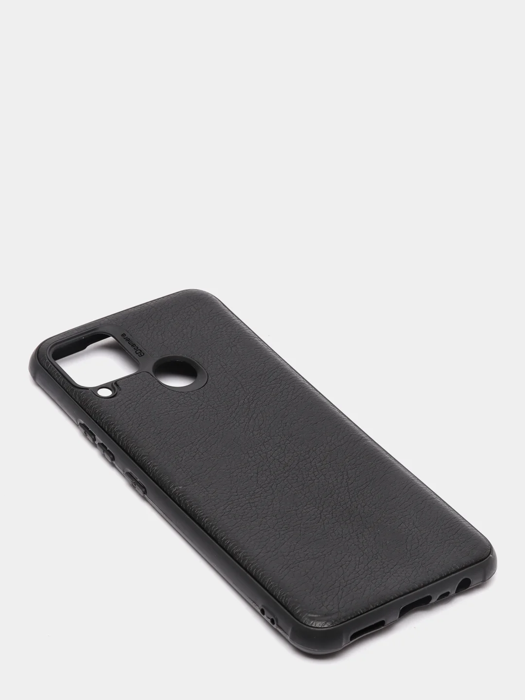 Черный чехол Realme C15 / С12 / C25 силиконовый, имитация кожи