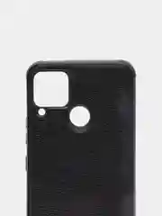 Черный чехол Realme C15 / С12 / C25 силиконовый, имитация кожи