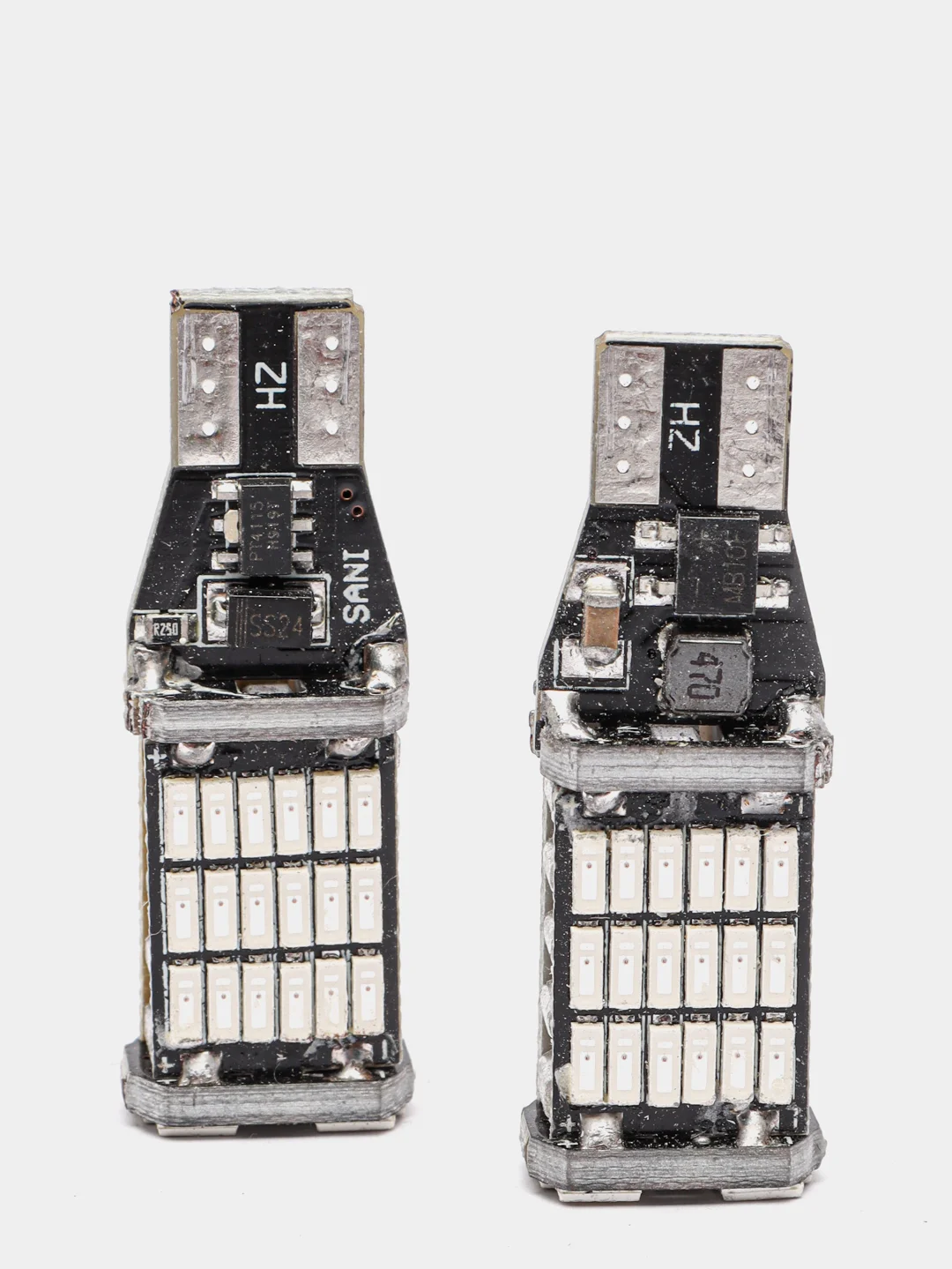 Красный светодиодные LED лампы 45 smd T15 в поворотники и стоп-сигнал авто, 2 шт