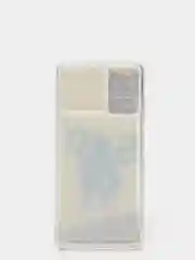 Лимонный чехол Samsung Galaxy A51 силиконовый переливающийся жидкий с блестками и защитой камеры