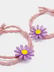 Коралловый меланж резинка для волос "Ромашка" (в комплекте 2 шт)