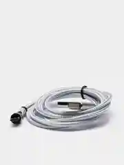 Серебряный usb кабель для зарядки магнитный Twitch 2.1 А 1 - метровый, поворот 180 градусов