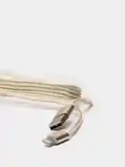 Золотой usb кабель для зарядки и передачи данных 2.0 А нейлоновый 1.35 м, micro usb, type c