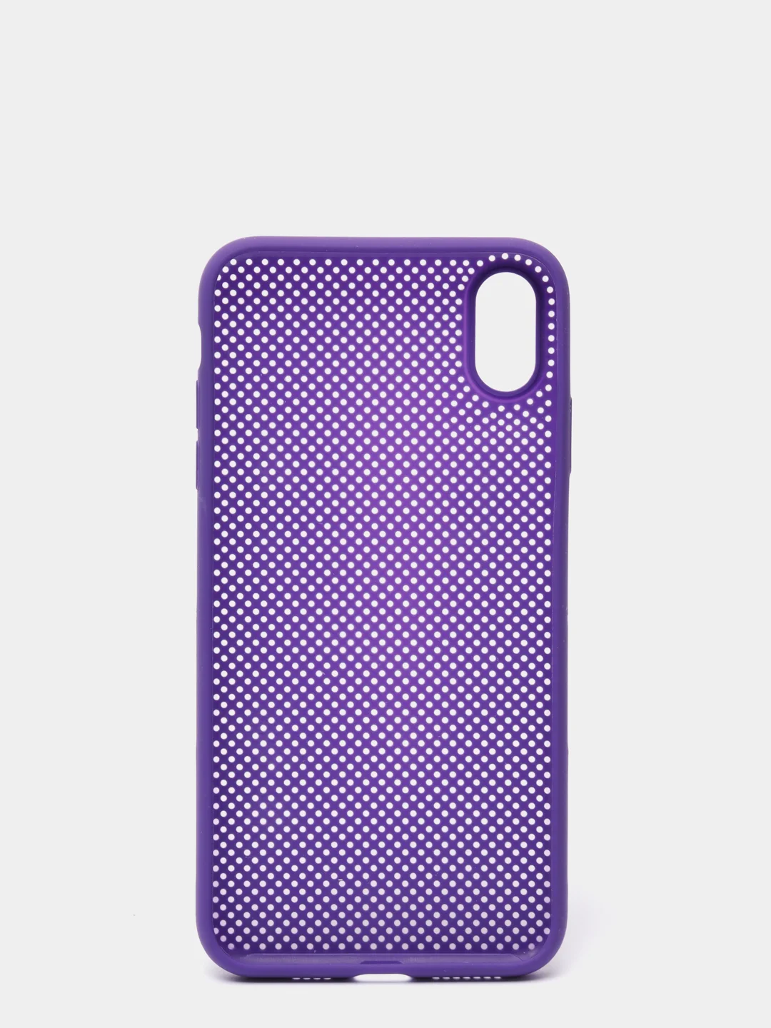Фиолетовый чехол iPhone Xs Max пластиковый+силиконовый в сетку