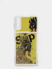 Лимонный чехол Samsung Galaxy A50 / A50s / A30s силиконовый переливающийся жидкий с защитой камеры
