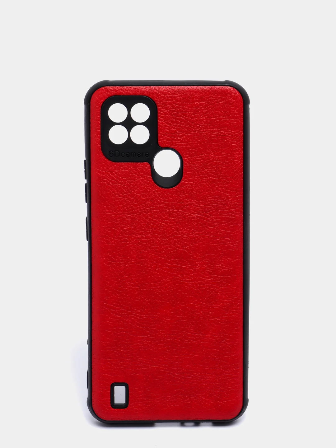 Красный чехол для Realme C21 силиконовый, имитация кожи