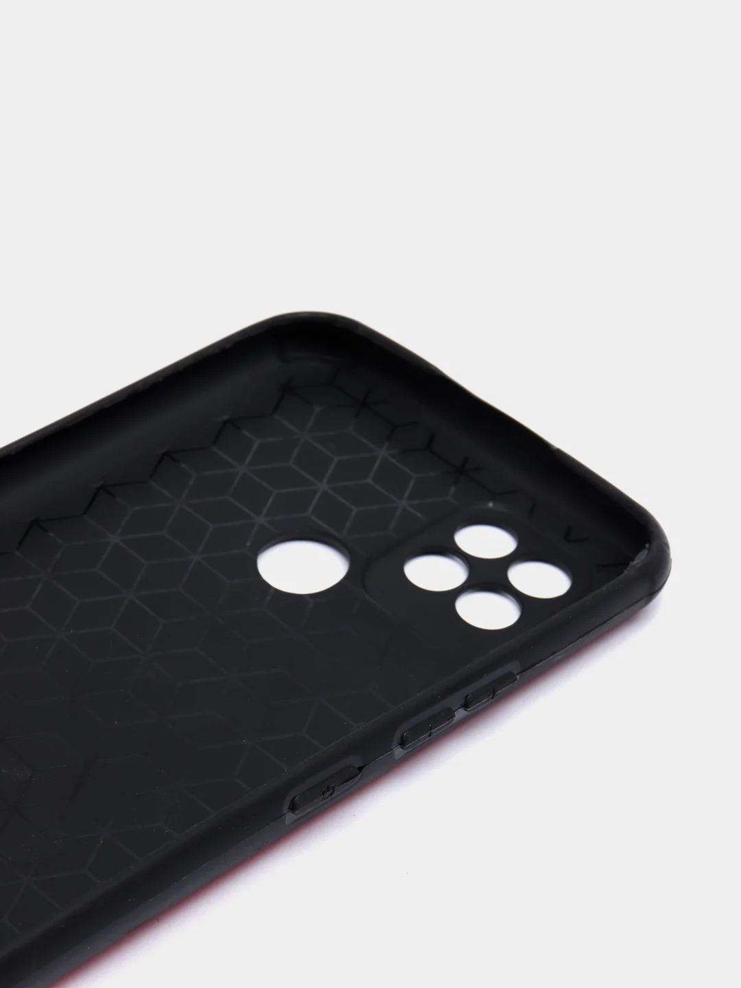 Красный чехол для Realme C21 силиконовый, имитация кожи
