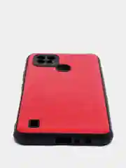Красный чехол для Realme C21 силиконовый, имитация кожи