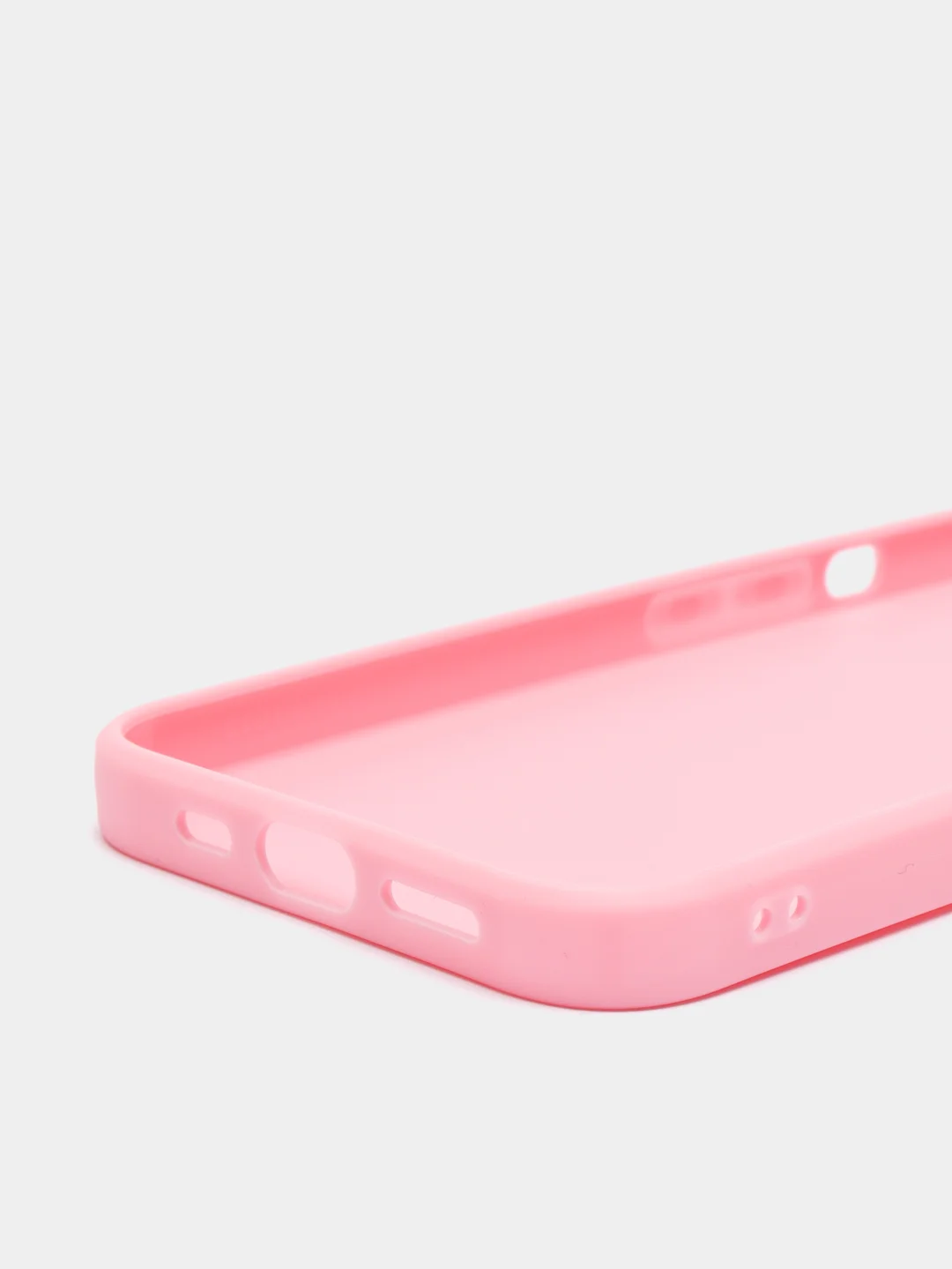 Розовый силиконовый чехол КАРТОФАН для Apple iPhone 13 матовый тонкий, бортик-защита вокруг камер