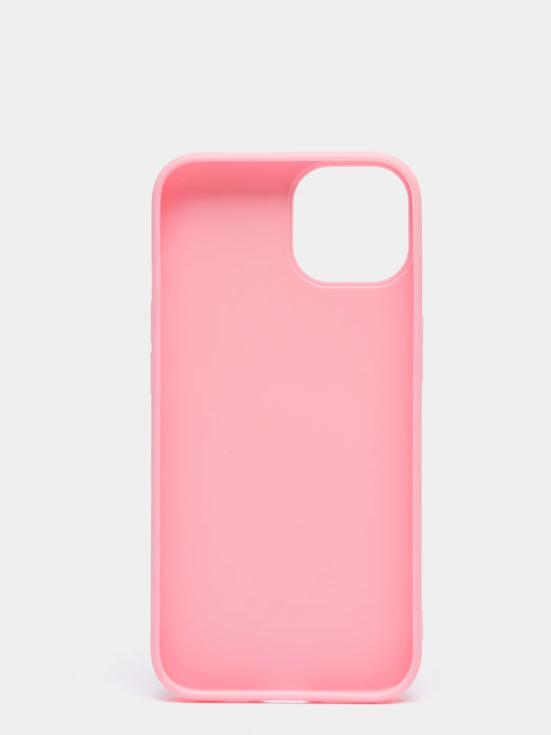 Розовый силиконовый чехол КАРТОФАН для Apple iPhone 13 матовый тонкий, бортик-защита вокруг камер