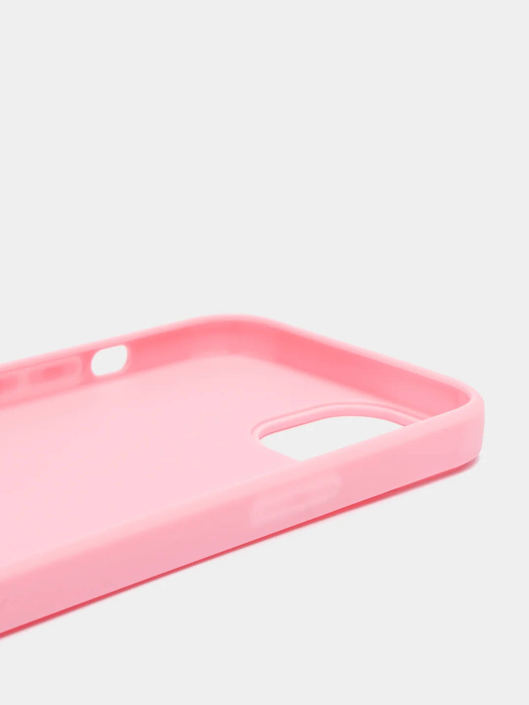 Розовый силиконовый чехол КАРТОФАН для Apple iPhone 13 матовый тонкий, бортик-защита вокруг камер