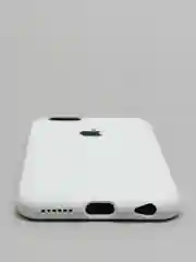 Белый cиликоновый кейс для iPhone 6, 6s, низ закрыт