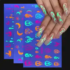Наклейки для ногтей светящиеся под УФ и LED лампой, водная, 1 шт и набор 6 шт