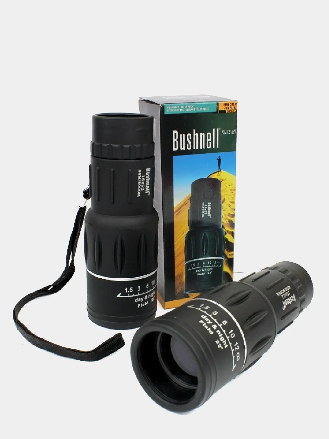 Черный бинокль 16x 52 мм, монокуляр Bushnell, монокулярный бинокль, телескоп
