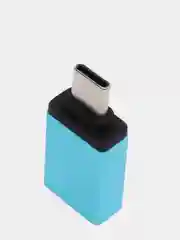 Бирюзовый адаптер переходник usb type c на usb otg