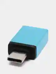 Бирюзовый адаптер переходник usb type c на usb otg