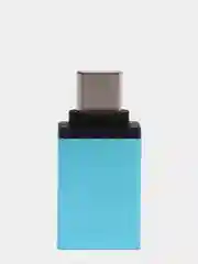 Бирюзовый адаптер переходник usb type c на usb otg