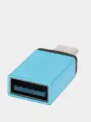 Бирюзовый адаптер переходник usb type c на usb otg