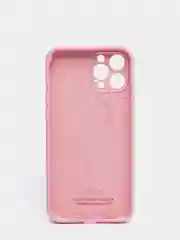 Розовый чехол Silicone Case для iPhone 12 Pro Max с логотипом закрытый низ