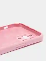 Розовый чехол Silicone Case для iPhone 12 Pro Max с логотипом закрытый низ