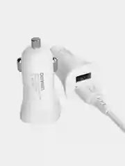 Автомобильное зарядное устройство Denmen DZ06/DZ06V + кабель Micro, 2 USB, 3.1A, 1 м