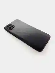 Черный чехол для Samsung A12/M12 под кожу силиконовый