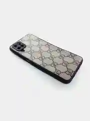 Бежевый чехол для Samsung A12/M12 под кожу силиконовый