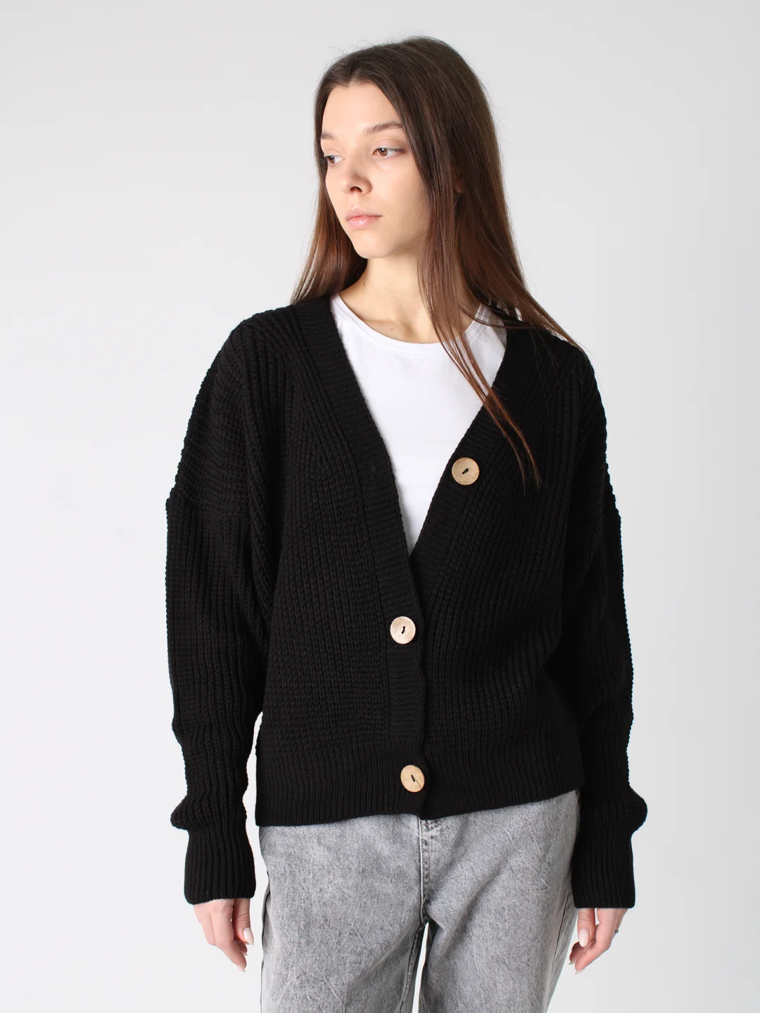 Черный кардиган женский oversize